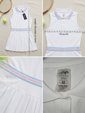 Mono B Sleeveless Pleated Tennis Dress - Size Medium (NWT)